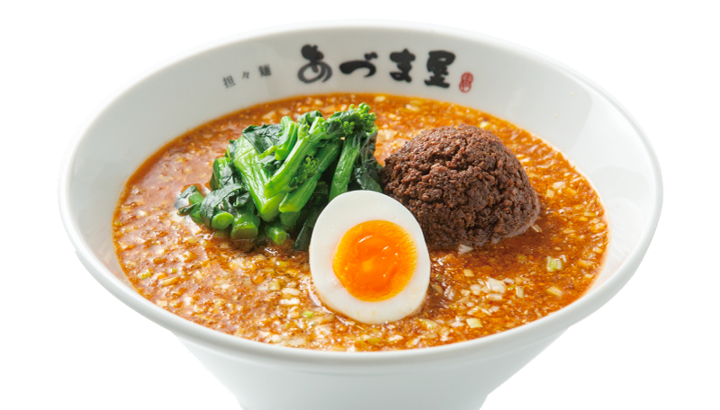 あづま屋総本店の赤の担々麺 - 白胡麻ベースに鶏ガラや豚骨で仕上げた特製スープ